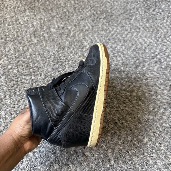 NNIKE 2014 DUNK SKY HI BLACK LEATHER SNAKE GS HIDDEN WEDGE Y2K Sneakers 6.5 - Picture 7 of 14